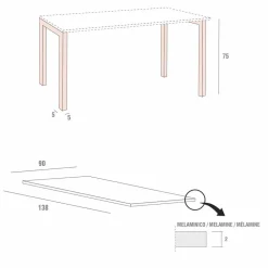 Viadurini Living Ausziehbare Esstische-Esstisch aus Melamin und lackiertem Metall Made in Italy - Remigio