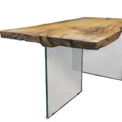 Viadurini Living Esstische Nach Mass|Esstische-Esstisch aus Secular Oak und Crystal Base Made in Italy - Dite