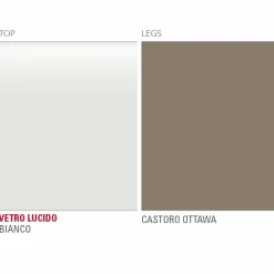 Viadurini Living Esstische-Esstisch aus weißem Glas und lackiertem Metall Made in Italy - Brooch