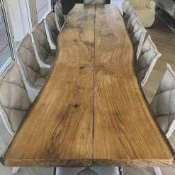 Viadurini Living Esstische Nach Mass|Esstische-Esstisch aus weltlicher Eiche und Metallgestell Made in Italy - Dite