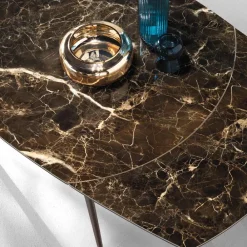 Viadurini Living Ausziehbare Esstische-Esstisch ausziehbar auf 180 cm in Grès mit Metallfuß - Beatriz