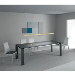 Viadurini Living Ausziehbare Esstische-Esstisch ausziehbar auf 2,8 m Metallplatte und matte Keramikplatte - Rashid