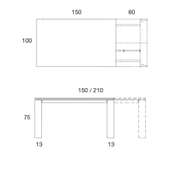 Viadurini Living Ausziehbare Esstische-Esstisch ausziehbar auf 2,8 m Metallplatte und matte Keramikplatte - Rashid