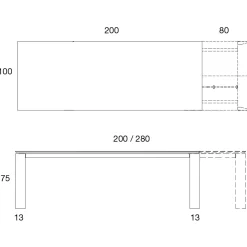 Viadurini Living Ausziehbare Esstische-Esstisch ausziehbar auf 2,8 m Metallplatte und matte Keramikplatte - Rashid