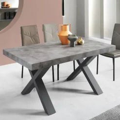 Viadurini Living Ausziehbare Esstische-Esstisch ausziehbar auf 260 cm Moderne Betonoptik - Lenova