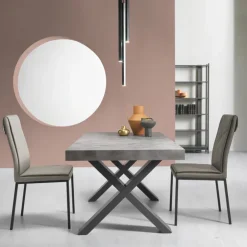 Viadurini Living Ausziehbare Esstische-Esstisch ausziehbar auf 260 cm Moderne Betonoptik - Lenova