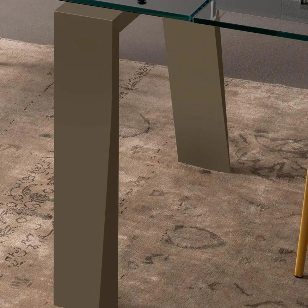 Viadurini Living Ausziehbare Esstische-Esstisch ausziehbar bis 300 cm in Holz und Glasplatte - Bedrio