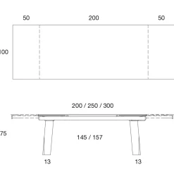 Viadurini Living Ausziehbare Esstische-Esstisch ausziehbar bis 300 cm in Holz und Glasplatte - Bedrio