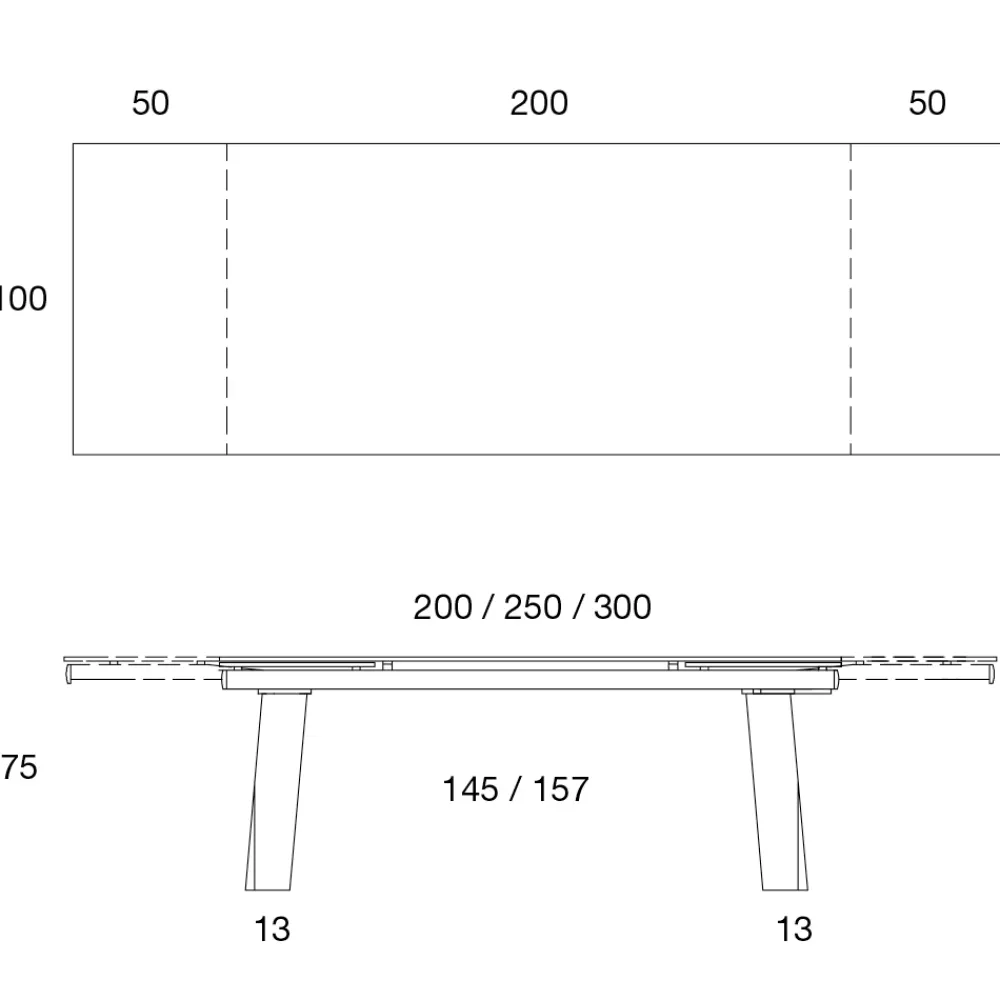 Viadurini Living Ausziehbare Esstische-Esstisch ausziehbar bis 300 cm in Holz und Glasplatte - Bedrio