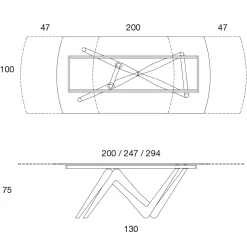 Viadurini Living Ausziehbare Esstische-Esstisch Ausziehbar bis 294 cm Polierte Keramik und Polyurethan - Stalto