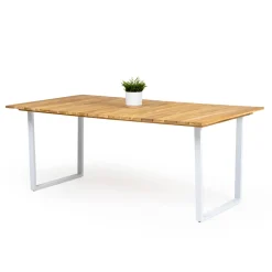 Viadurini in the Garden Gartentische Aus Teakholz-Esstisch für den Außenbereich mit gebürsteter natürlicher Teakholzplatte - Mistral