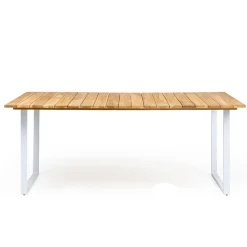 Viadurini in the Garden Gartentische Aus Teakholz-Esstisch für den Außenbereich mit gebürsteter natürlicher Teakholzplatte - Mistral