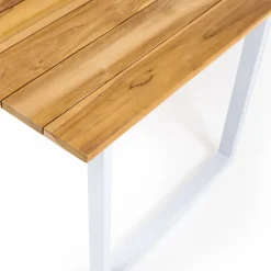 Viadurini in the Garden Gartentische Aus Teakholz-Esstisch für den Außenbereich mit gebürsteter natürlicher Teakholzplatte - Mistral