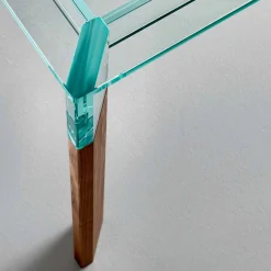 Viadurini Living Esstische Nach Mass|Esstische-Esstisch Glasplatte und Massivholzbasis Made in Italy - Presino