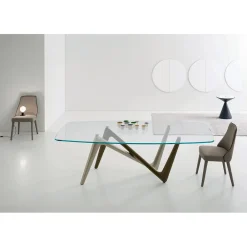 Viadurini Living Esstische-Esstisch Glasplatte und Polyurethanbeine 2 Größen - Stalto