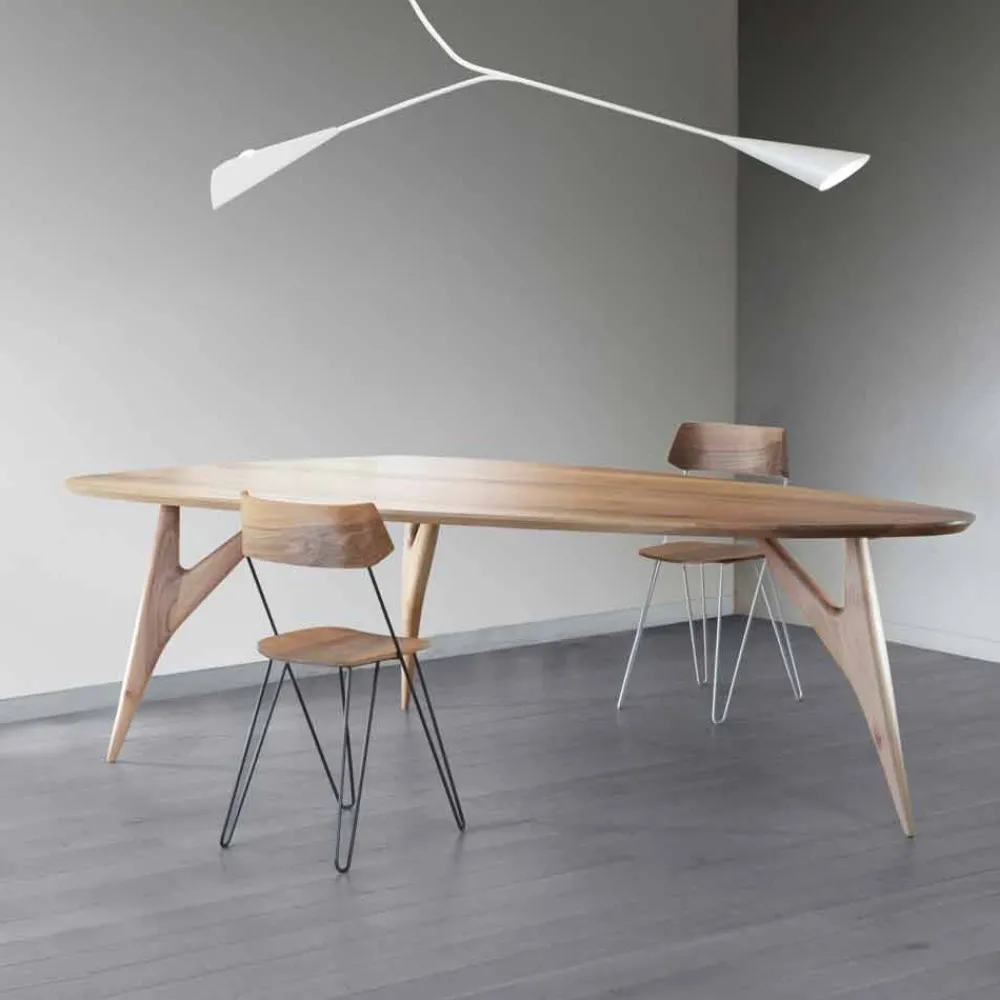 Viadurini Living Esstische Nach Mass|Esstische-Esstisch, handgefertigt, aus massivem Walnussholz Made in Italy - Nocino