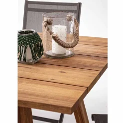 Viadurini in the Garden Gartentische Aus Teakholz-Esstisch im Freien in Acacia Wood Oil Finish - Leonard