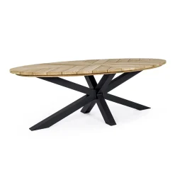 Viadurini in the Garden Gartentische Aus Teakholz-Esstisch im Freien mit ovaler Platte aus Teakholz, Homemotion - Selenia