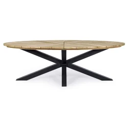 Viadurini in the Garden Gartentische Aus Teakholz-Esstisch im Freien mit ovaler Platte aus Teakholz, Homemotion - Selenia