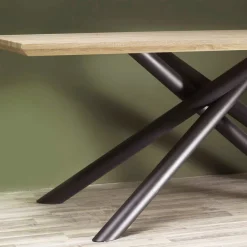 Viadurini Living Esstische-Esstisch in MDF-Holzoptik und schwarzem Metallgestell - Sunset