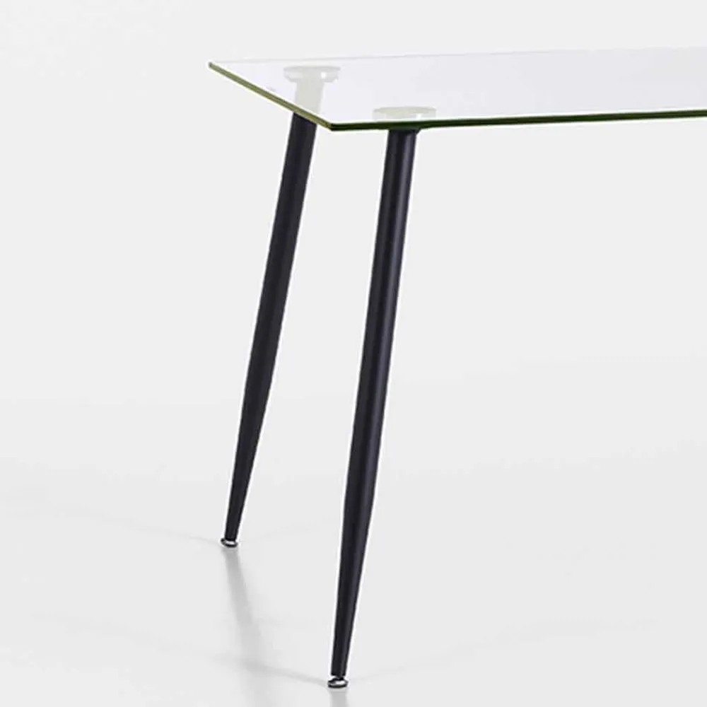 Viadurini Living Esstische-Esstisch in modernem Design aus gehärtetem Glas und schwarzem Metall - Foulard