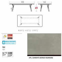 Varaschin Gartentische Fest-Esstisch Indoor und Outdoor H65 cm Link