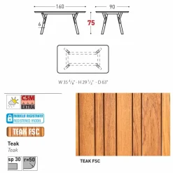 Varaschin Gartentische Aus Teakholz-Esstisch komplett aus Teakholz H75 cm Link