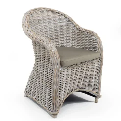 Viadurini Living Esstische-Esstisch mit Doppelfuß und 4 Rattanstühlen - Slide