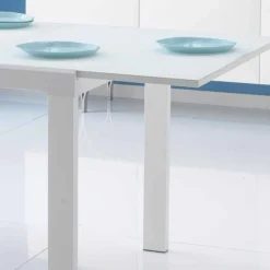 Viadurini Living Ausziehbare Esstische-Esstisch mit Glas Tischplatte ausziehbar Teo