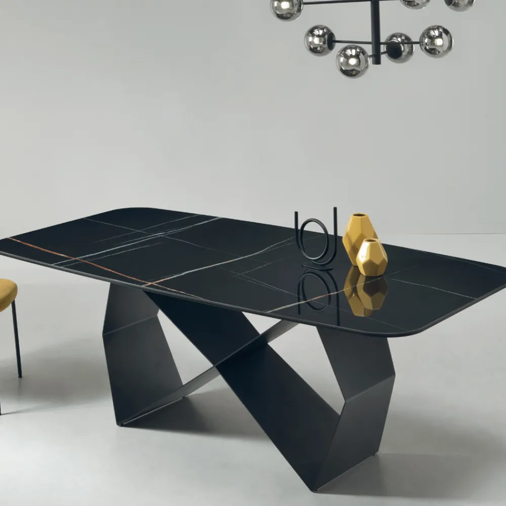 Viadurini Living Esstische-Esstisch mit Keramikplatte in Marmoroptik Made in Italy - Mirco