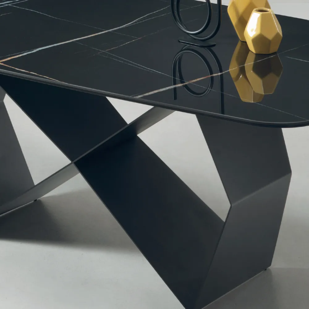 Viadurini Living Esstische-Esstisch mit Keramikplatte in Marmoroptik Made in Italy - Mirco