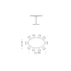 Viadurini Living Runde Tische|Esstische-Esstisch mit ovaler furnierter Platte, hergestellt in Italien – Dollars