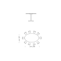 Viadurini Living Runde Tische|Esstische-Esstisch mit ovaler furnierter Platte, hergestellt in Italien – Dollars