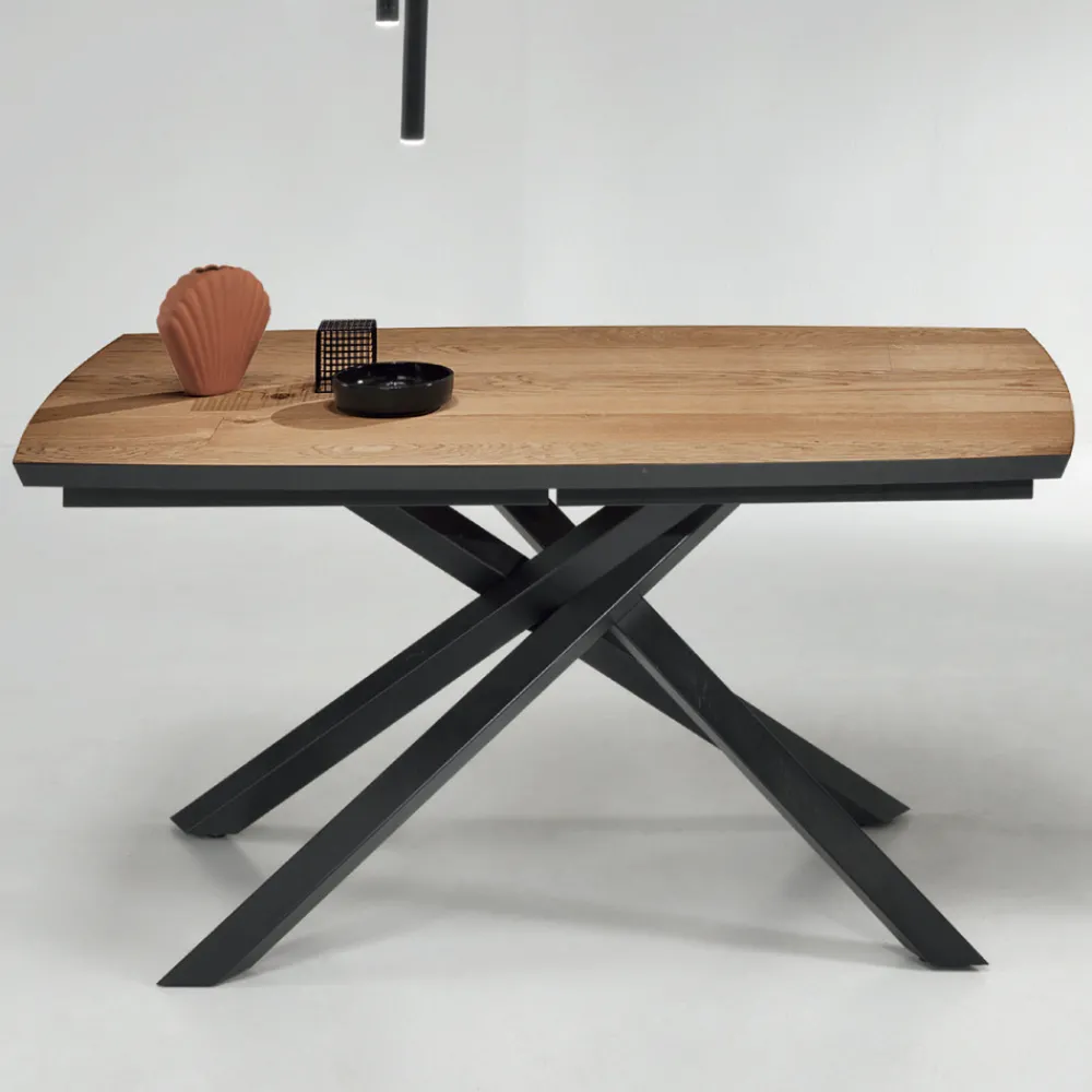 Viadurini Living Esstische-Esstisch mit Platte aus Eichenfurnier Made in Italy - Antonino