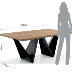 Viadurini Living Esstische-Esstisch mit Platte in Mdf furnierter Eiche - Helene
