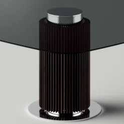 Viadurini Living Esstische Nach Mass|Esstische-Esstisch mit quadratischer Glasplatte und Holzsockel Made in Italy - Kuadro