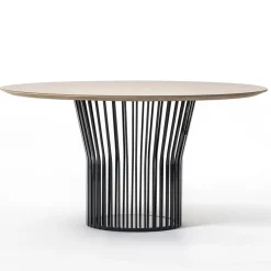 Viadurini Living Runde Tische-Esstisch mit runder Holzplatte Made in Italy - Alfero