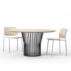 Viadurini Living Runde Tische-Esstisch mit runder Holzplatte Made in Italy - Alfero