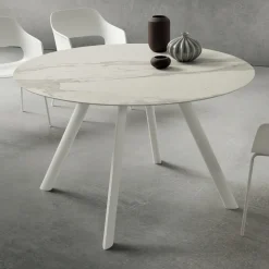 Viadurini Living Runde Tische-Esstisch mit runder Laminamplatte Made in Italy - Lingotto