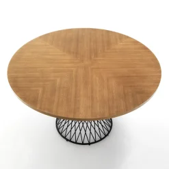 Viadurini Living Runde Tische-Esstisch mit runder Platte aus Mdf mit Eichenfurnier - Emmanuel