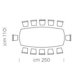 Viadurini Living Esstische-Esstisch mit tonnenförmiger Platte aus HPL-Laminat, hergestellt in Italien – Settimmio