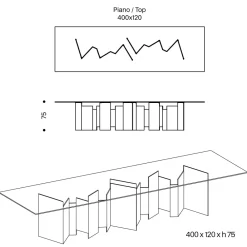 Viadurini Living Esstische Nach Mass|Esstische-Esstisch mit Untergestell und rechteckiger Glasplatte Made in Italy - Thommy