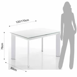 Viadurini Living Ausziehbare Esstische-Esstisch mit Zeno weiß lackiertem Hartglas