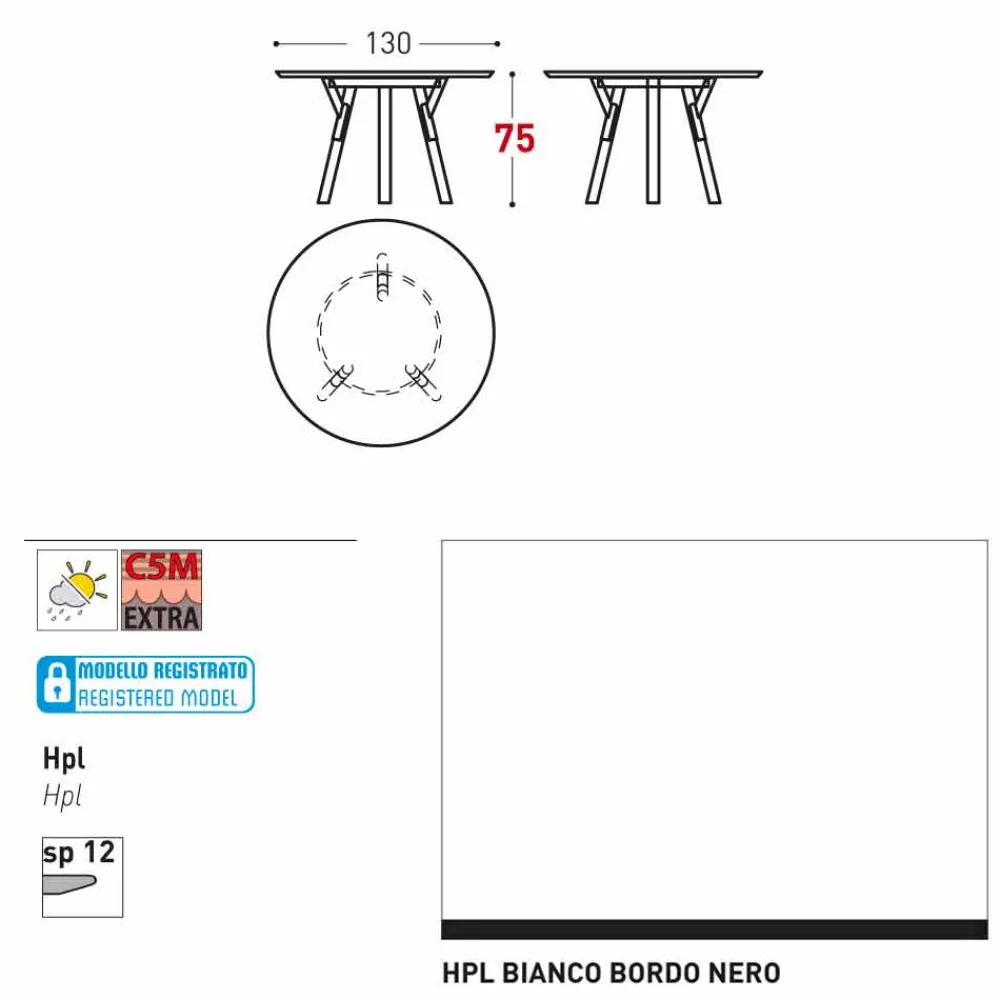 Varaschin Gartentische Fest|Runde Tische-Esstisch rund H 75 cm Link