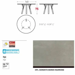 Varaschin Gartentische Fest|Runde Tische-Esstisch rund H 75 cm
