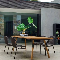 Varaschin Gartentische Fest-Esstisch Tischbeine aus Teak H 65 cm Link