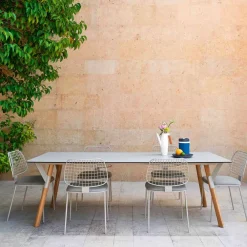 Varaschin Gartentische Fest-Esstisch Tischbeine aus Teak H 65 cm Link