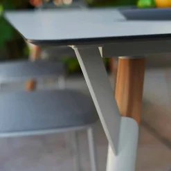 Varaschin Gartentische Fest-Esstisch Tischbeine aus Teak H 65 cm Link