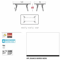Varaschin Gartentische Fest-Esstisch Tischbeine aus Teak H 65 cm Link