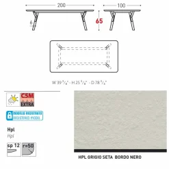 Varaschin Gartentische Fest-Esstisch Tischbeine aus Teak H 65 cm Link